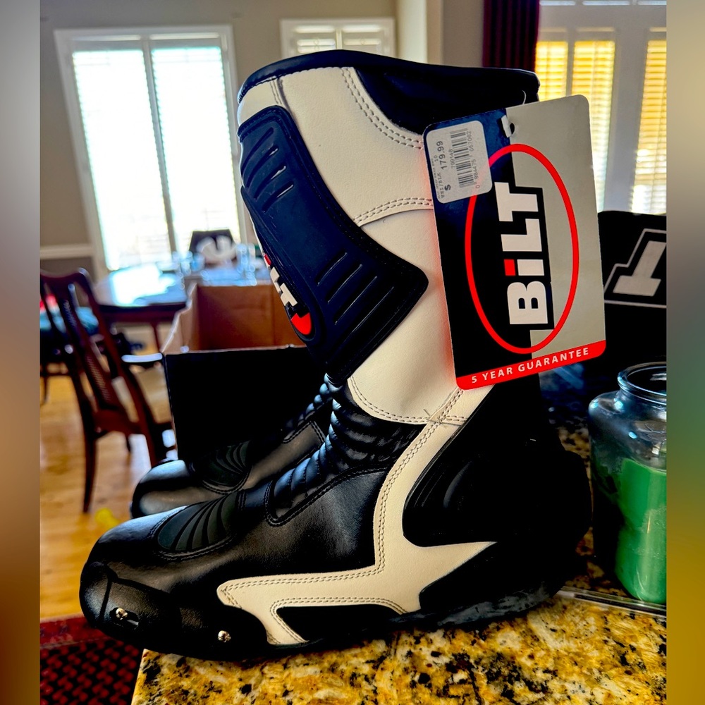 Bilt Speed Racer motorcycle boots NWT 10